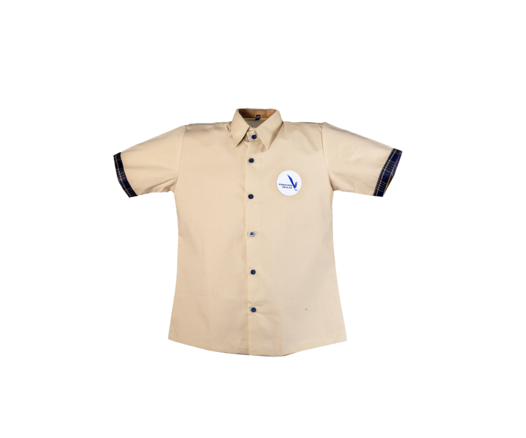 This Beige Shirt Boys is a standard part of the boys' uniform at VVS English.