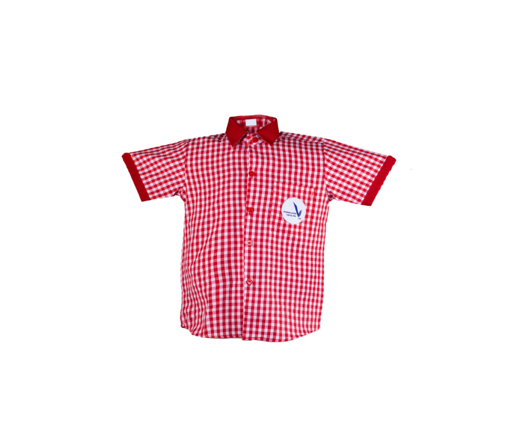 This Red Checks Shirt is part of the uniform for boys at VVS English.