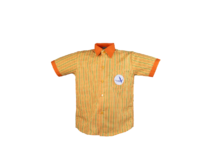 This Yellow-checks-shirt-boys is a standard part of the uniform for boys at VVS Marathi.